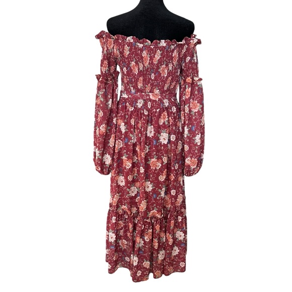 NWT Baltic Born Floral Smocked Midi Dress | Balloon Sleeves | Fall | 1X X-Large - Picture 7 of 16